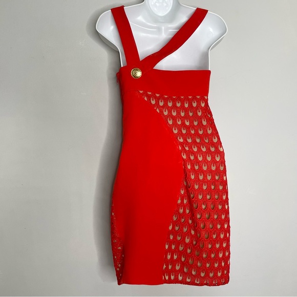 VERSACE for H&M Eyelet Lace Silk Mini Dress - Picture 3 of 6